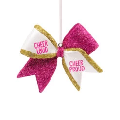 Hallmark 2.5" Cheerleading Hair Bow Christmas Ornament 1HGO2186
