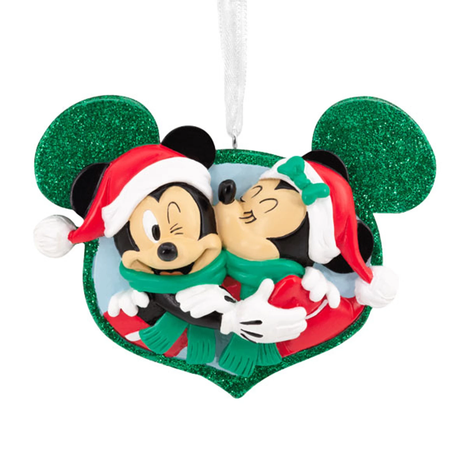 Hallmark 2.75" Minnie Mouse Kissing Mickey Mouse Christmas Ornament 3HCM1249 1 Hallmark 2.75" Minnie Mouse Kissing Mickey Mouse Christmas Ornament 3HCM1249