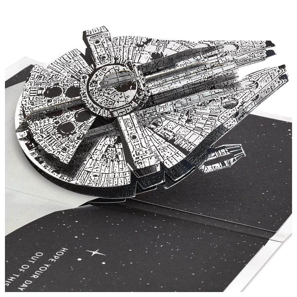 Hallmark Signature Star Wars Paper Wonder Millennium Falcon Pop-Up Birthday Greeting Card 1 Hallmark Signature Star Wars Paper Wonder Millennium Falcon Pop-Up Birthday Greeting Card