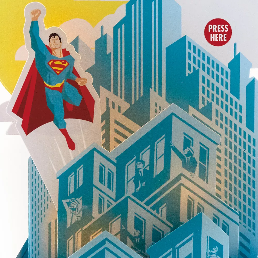 Hallmark Paper Wonder Superman Pop Up Birthday Card With Music 3 Hallmark Paper Wonder Superman Pop Up Birthday Card With Music - Image 3
