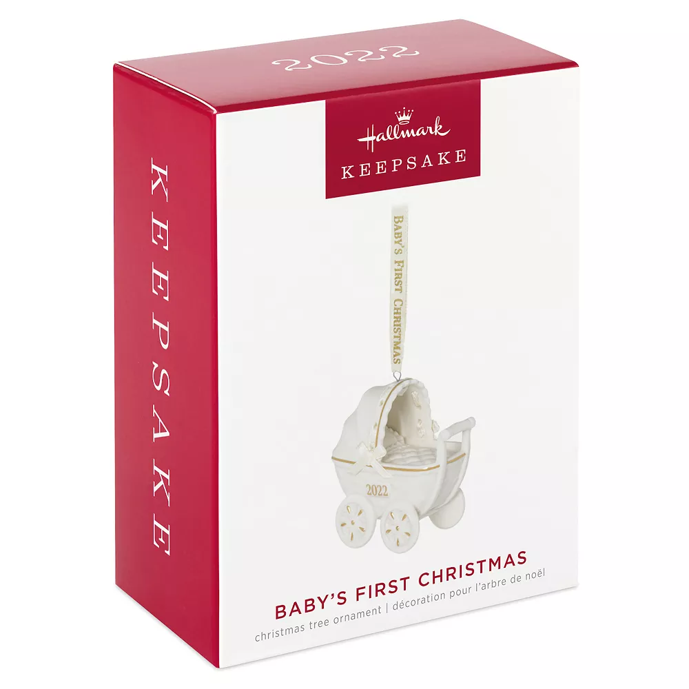 Hallmark Baby's First Christmas Pram Porcelain 2022 Hallmark Keepsake Christmas Ornament 3 Hallmark Baby's First Christmas Pram Porcelain 2022 Hallmark Keepsake Christmas Ornament - Image 3