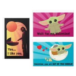 Hallmark Baby Yoda Mini Valentines Day Cards Assortment - 18 Classroom Cards With Envelopes