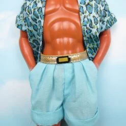 Outfit For Animal Lovin' Ken Doll Vintage 1988 Barbie #1351 -Toy Store Animal lovin lovin loving ken blue shorts belt shirt