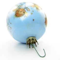 A Christmas Prayer Vintage 1984 Hallmark Keepsake Blue Satin Ball Ornament -Toy Store Blue satin ball ornament a christmas prayer hallmark 1984