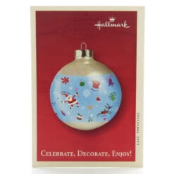 Celebrate, Decorate, Enjoy! 2003 Hallmark Glass Ball Christmas Ornament -Toy Store Celebrate decorate enjoy christmas 2003 memory card