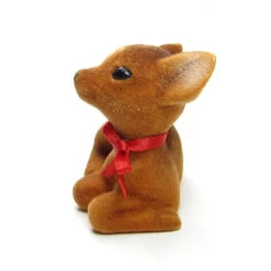 Hallmark Flocked Deer Or Fawn Vintage 1983 Merry Miniatures Figurine 8 Hallmark Flocked Deer Or Fawn Vintage 1983 Merry Miniatures Figurine -Toy Store Christmas decoration miniature hallmark brown fawn deer