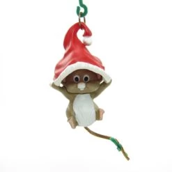 Hallmark Hang In There Mouse In Santa Hat Vintage 1989 Christmas Ornament 10 Hallmark Hang In There Mouse In Santa Hat Vintage 1989 Christmas Ornament -Toy Store Christmas santa mouse ornament hallmark hang in there