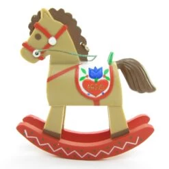 Rocking Horse Ornament Vintage 1980 Hallmark Christmas Tree Decoration -Toy Store Christmas tree decoration rocking dala horse 1980