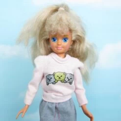 Denim Fun Skipper Vintage 1989 Barbie Doll -Toy Store Denim fun skipper doll vintage 1989 barbie