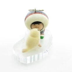 Frosty Friends Ornament #4 1983 Vintage Hallmark Keepsake 7 Frosty Friends Ornament #4 1983 Vintage Hallmark Keepsake -Toy Store Frosty friends 1983 ornament flocked seal eskimo girl