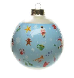 Celebrate, Decorate, Enjoy! 2003 Hallmark Glass Ball Christmas Ornament -Toy Store Hallmark 2003 celebrate decorate enjoy glass ball christmas ornament