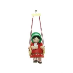 Christmas Is For Children Hallmark Ornament Girl Sitting In Swing