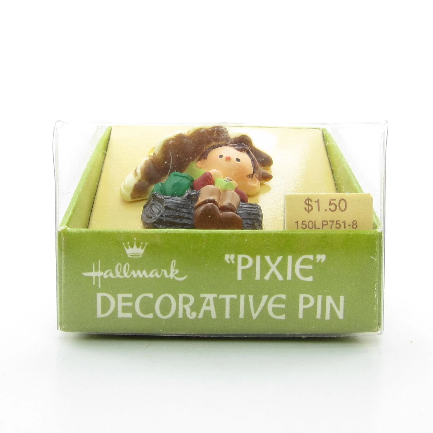 Pixie Boy Under Flower With Frog Vintage Hallmark Lapel Pin 5 Pixie Boy Under Flower With Frog Vintage Hallmark Lapel Pin - Image 5