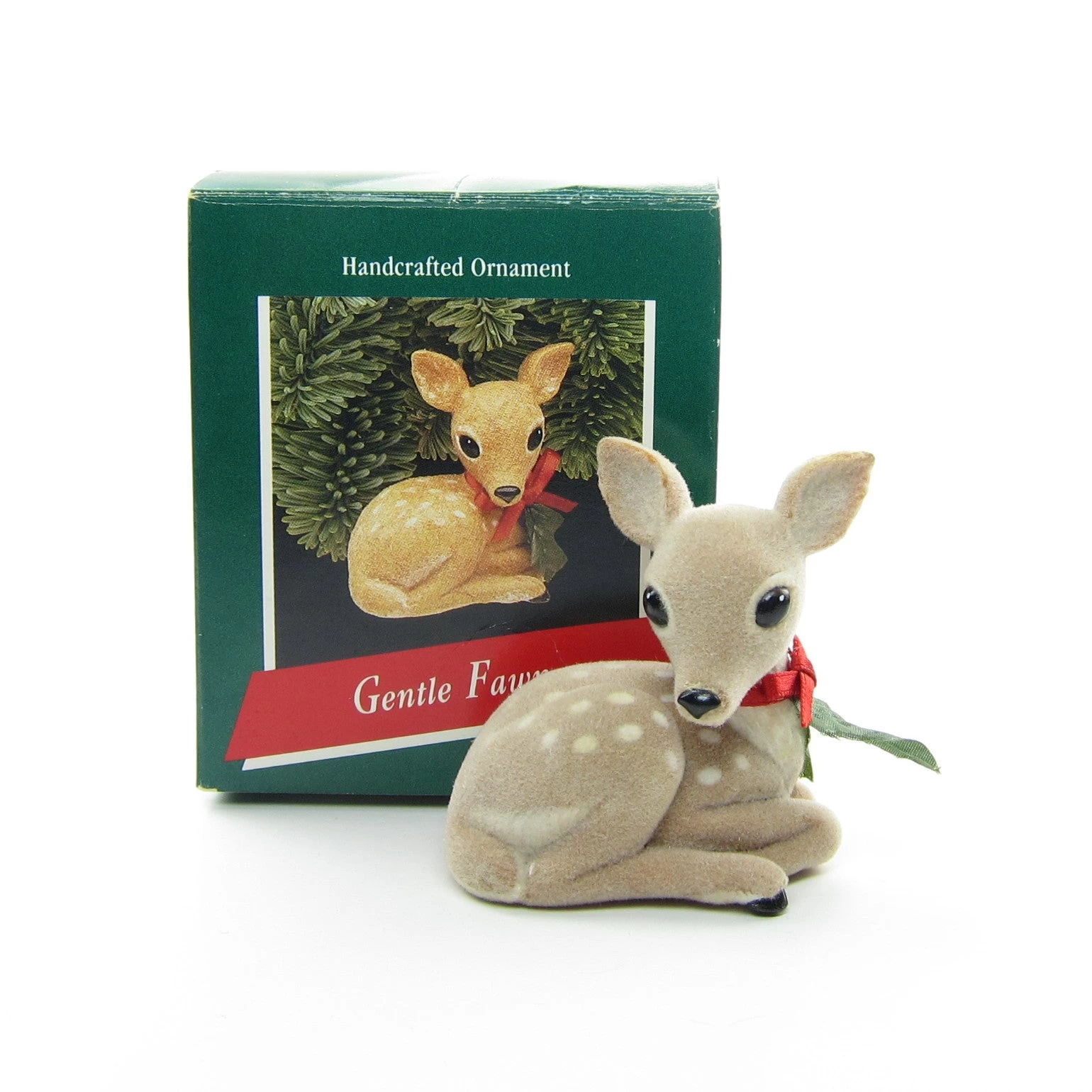 Hallmark Gentle Fawn Vintage 1989 Christmas Ornament Flocked Deer 1 Hallmark Gentle Fawn Vintage 1989 Christmas Ornament Flocked Deer