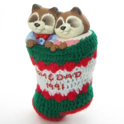 Mom & Dad Raccoons In Stocking Vintage 1991 Hallmark Keepsake Ornament 7 Mom & Dad Raccoons In Stocking Vintage 1991 Hallmark Keepsake Ornament -Toy Store Hallmark keepsake ornament mom dad raccoon in stocking