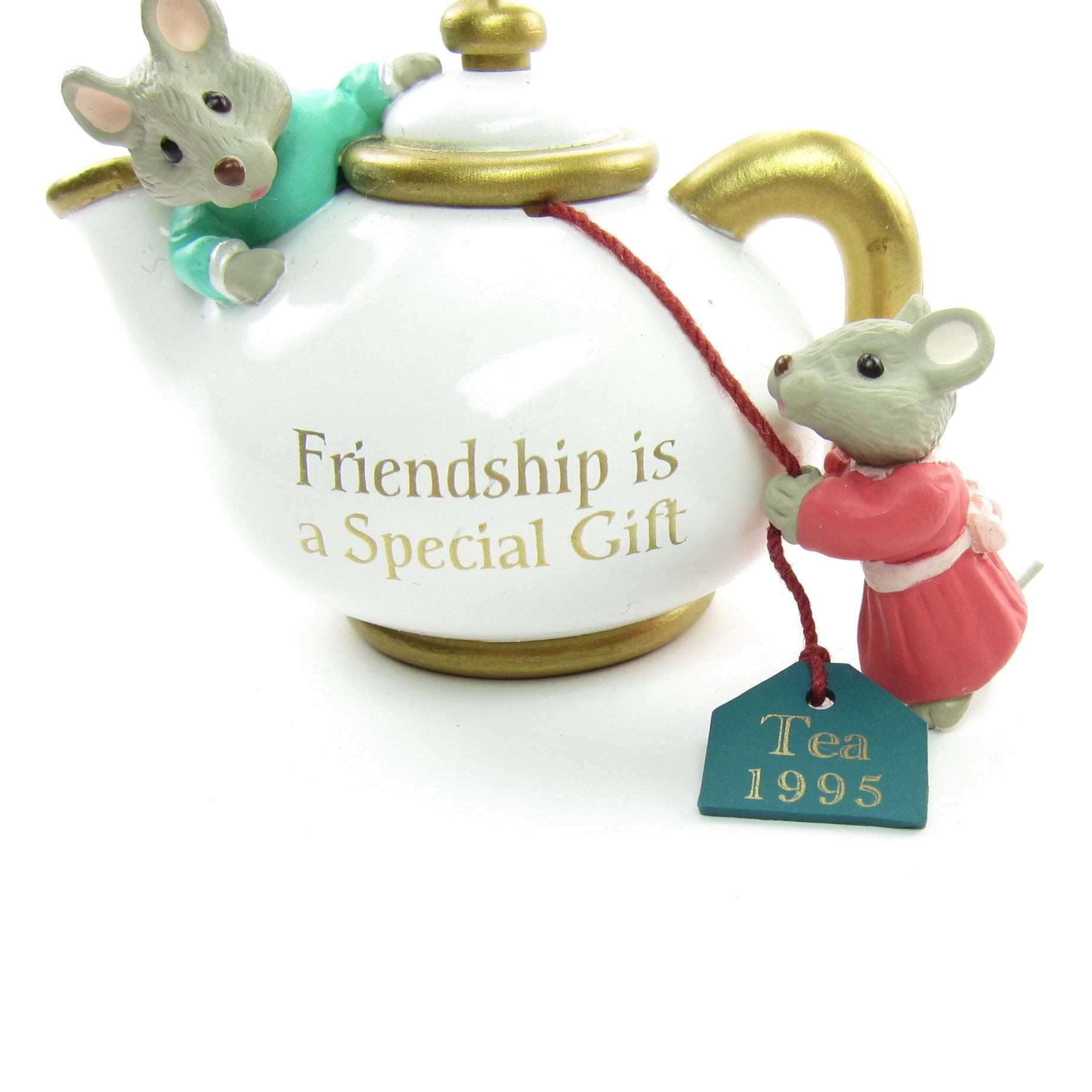 Tea For Two Vintage Hallmark 1995 Christmas Tea Pot Friendship Ornament 4 Tea For Two Vintage Hallmark 1995 Christmas Tea Pot Friendship Ornament - Image 4