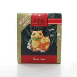 Watch Owls Ornament Vintage 1992 Hallmark Magic Light Christmas Keepsake