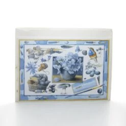 Marjolein Bastin Blue Pansies & Bluethroat Bird Hallmark Greeting Card With Envelope