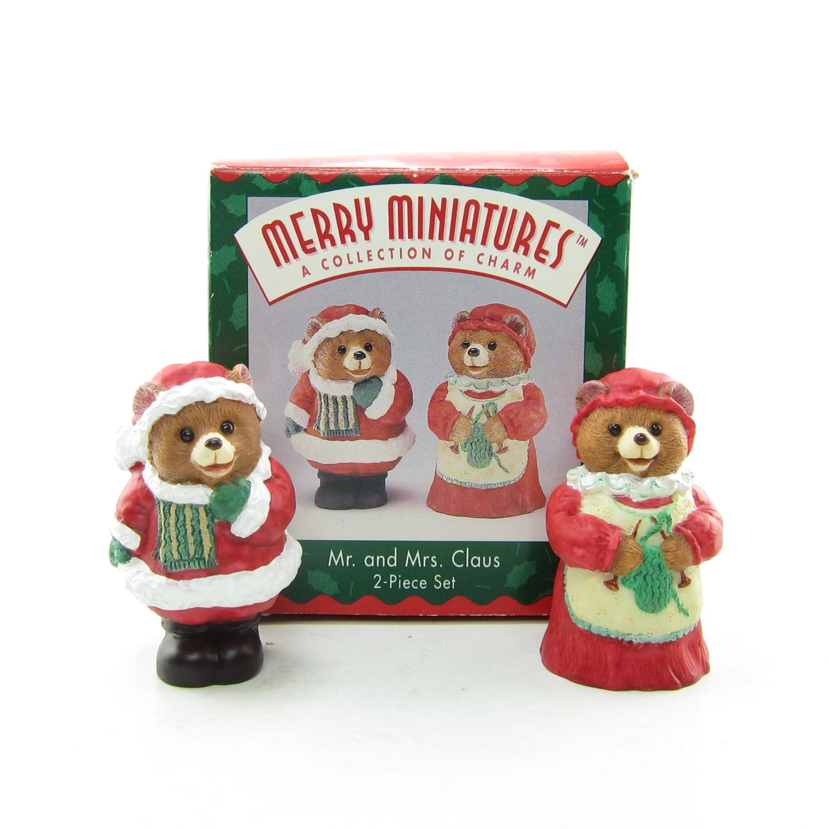 Mr. And Mrs. Claus Merry Miniatures Vintage Hallmark 1996 Christmas Figurine Set 1 Mr. And Mrs. Claus Merry Miniatures Vintage Hallmark 1996 Christmas Figurine Set