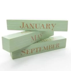 Marjolein Bastin Watering Can Perpetual Block Calendar Hallmark Desk Decor -Toy Store Months of the year calendar blocks marjolein bastin