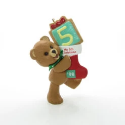 My Fifth Christmas 1998 Hallmark Teddy Bear Christmas Ornament