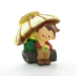 Pixie Boy Under Flower With Frog Vintage Hallmark Lapel Pin