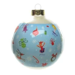 Celebrate, Decorate, Enjoy! 2003 Hallmark Glass Ball Christmas Ornament -Toy Store Play glow enjoy candle jack in the box glass ball ornament