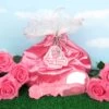 Rose Petal Place Purse Pink Drawstring Bag With Comb & Mirror, Pockets For Dolls