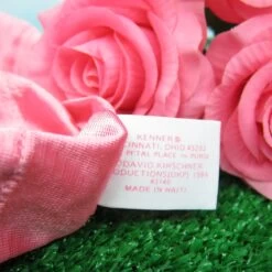 Rose Petal Place Purse Pink Drawstring Bag With Comb & Mirror, Pockets For Dolls -Toy Store Rose petal place purse pink silk bag doll carrier