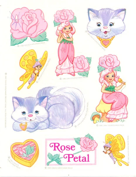 Rose Petal & Pitterpat Stickers Vintage 1983 Unused Rose Petal Place Sticker Sheet 1 Rose Petal & Pitterpat Stickers Vintage 1983 Unused Rose Petal Place Sticker Sheet