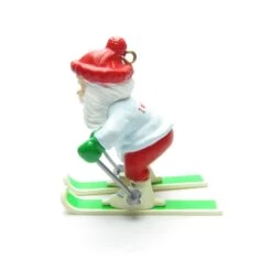 Snowplow Santa 1989 Hallmark Keepsake Ornament Santa Claus On Skis -Toy Store Santa claus on skis skiing hallmark ornament