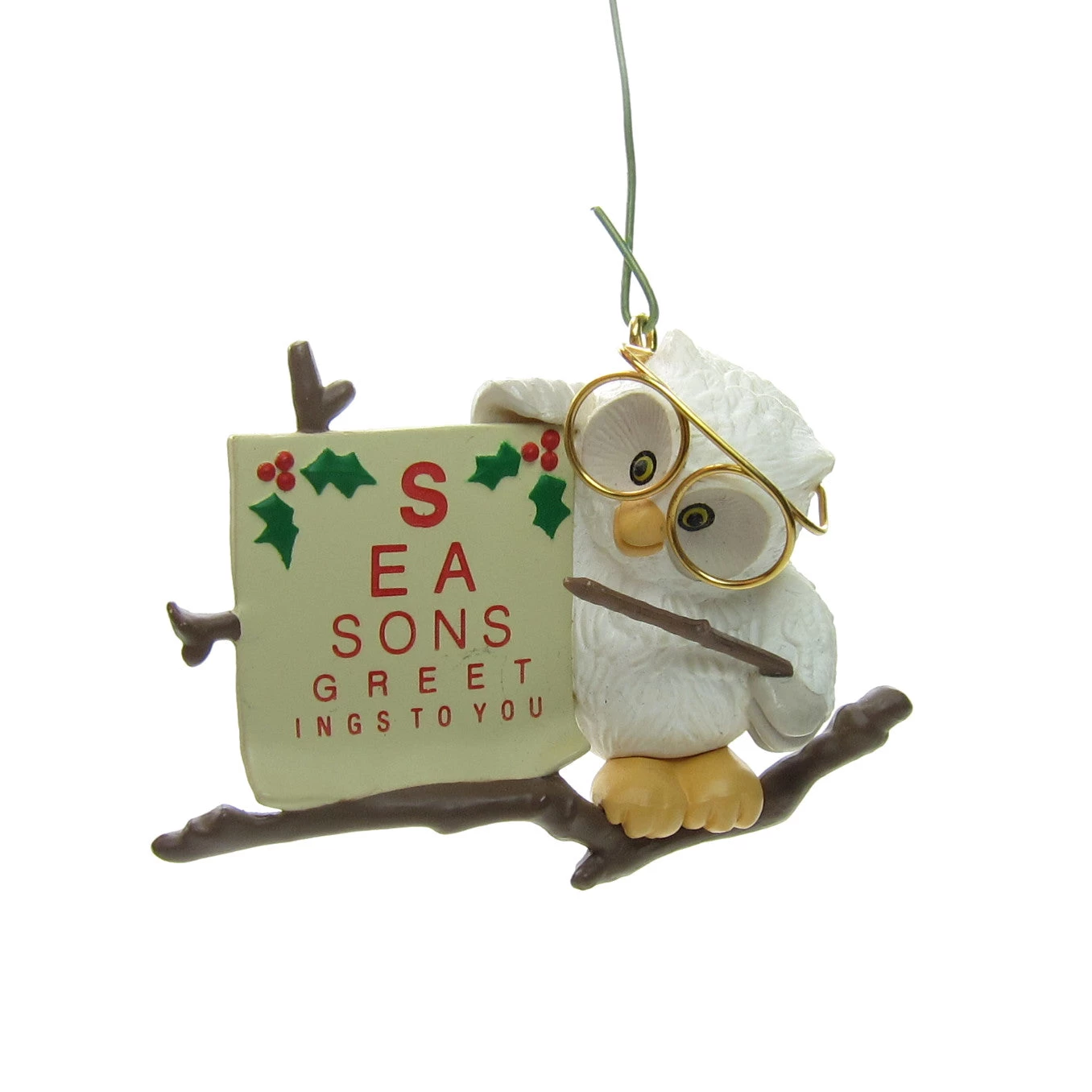 Hallmark "Owliday" Wish Vintage 1987 Owl With Eye Chart Keepsake Ornament 2 Hallmark "Owliday" Wish Vintage 1987 Owl With Eye Chart Keepsake Ornament - Image 2