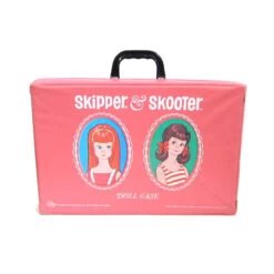 Skipper & Skooter Doll Case Vintage 1960's Barbie Storage Carry Box For Dolls, Clothes, Accessories