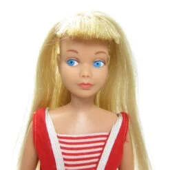 Straight Leg Skipper Doll Vintage 1960s Barbie #950 In Red & White Swimsuit