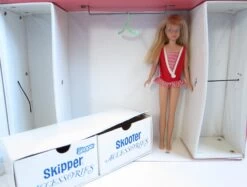 Skipper & Skooter Doll Case Vintage 1960's Barbie Storage Carry Box For Dolls, Clothes, Accessories -Toy Store Storage carry case for Barbie Skipper Skooter dolls
