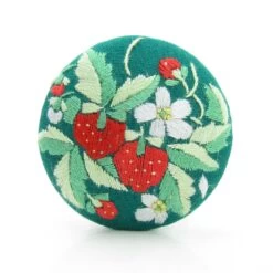 Fresh Berries Vintage 1985 Hallmark Embroidered Strawberries Stitchery Lapel Pin -Toy Store Strawberry strawberries hallmark embroidered pin