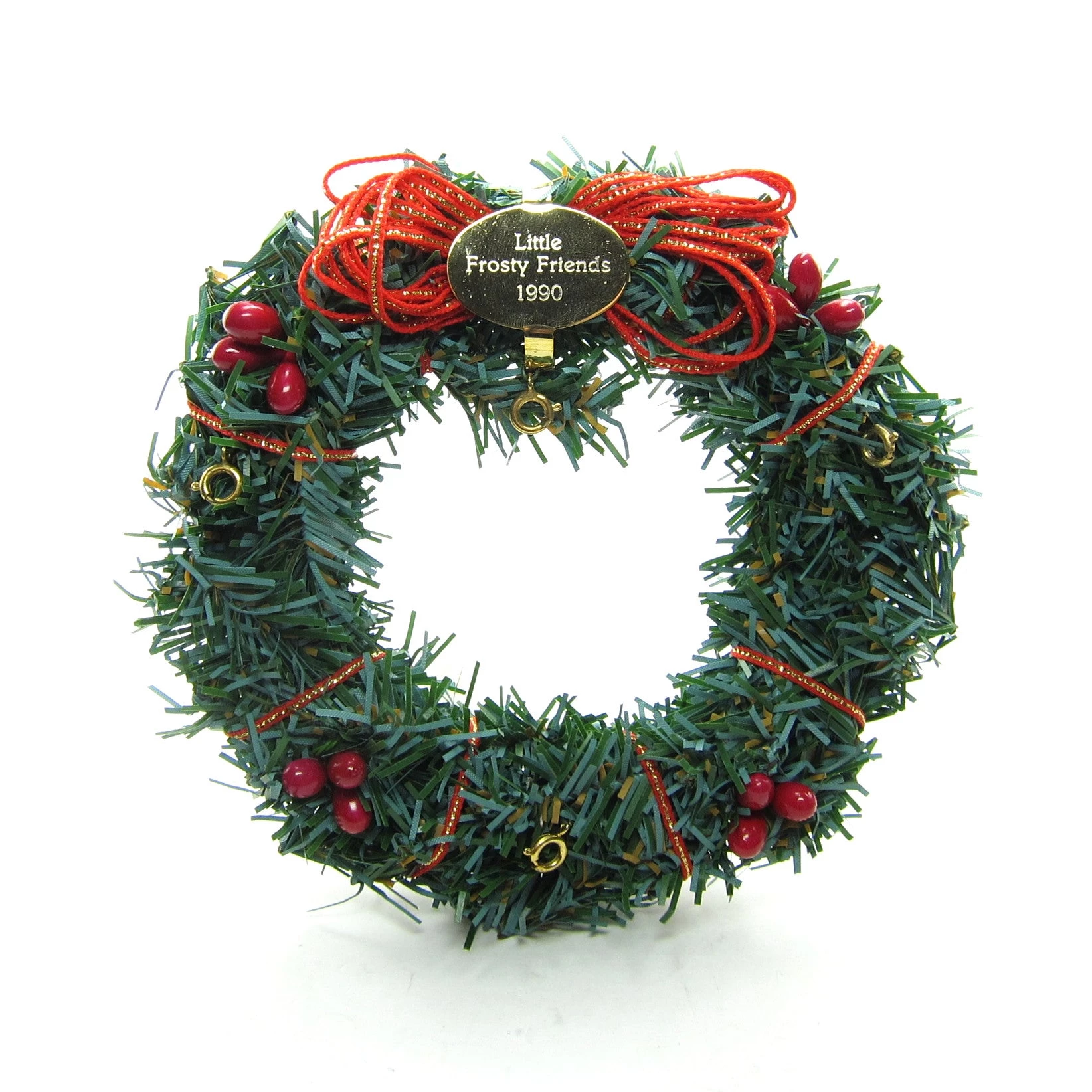 Little Frosty Friends Memory Wreath Vintage 1990 Hallmark Ornament Display 3 Little Frosty Friends Memory Wreath Vintage 1990 Hallmark Ornament Display - Image 3