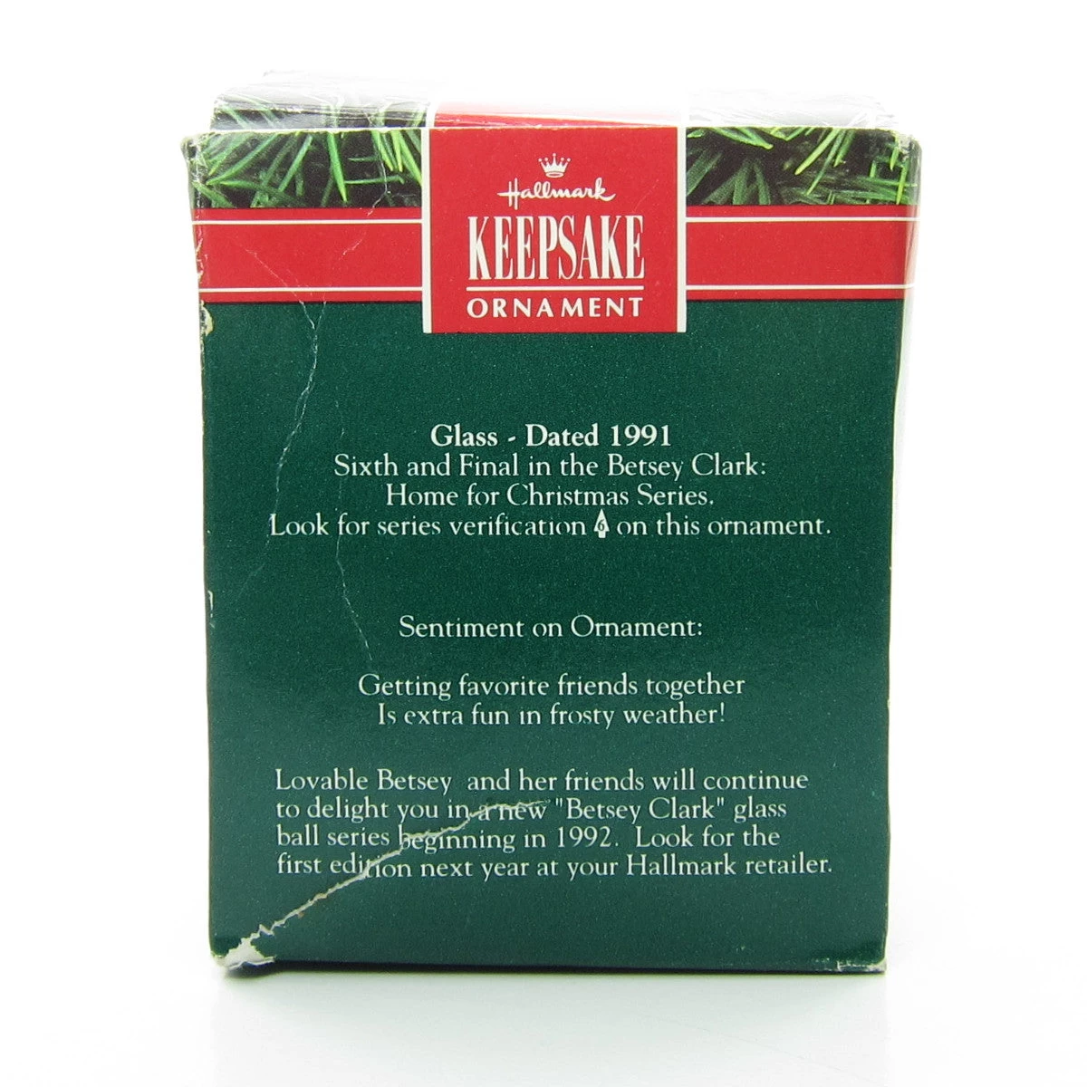 Betsey Clark Ornament #6 Home For Christmas 1991 Vintage Hallmark Keepsake Glass Ball 2 Betsey Clark Ornament #6 Home For Christmas 1991 Vintage Hallmark Keepsake Glass Ball - Image 2