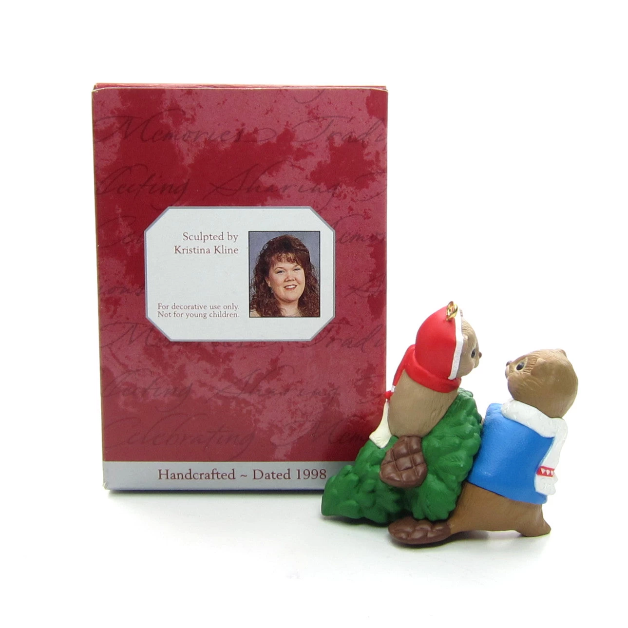 Mom & Dad Beavers With Christmas Tree 1998 Hallmark Ornament 2 Mom & Dad Beavers With Christmas Tree 1998 Hallmark Ornament - Image 2