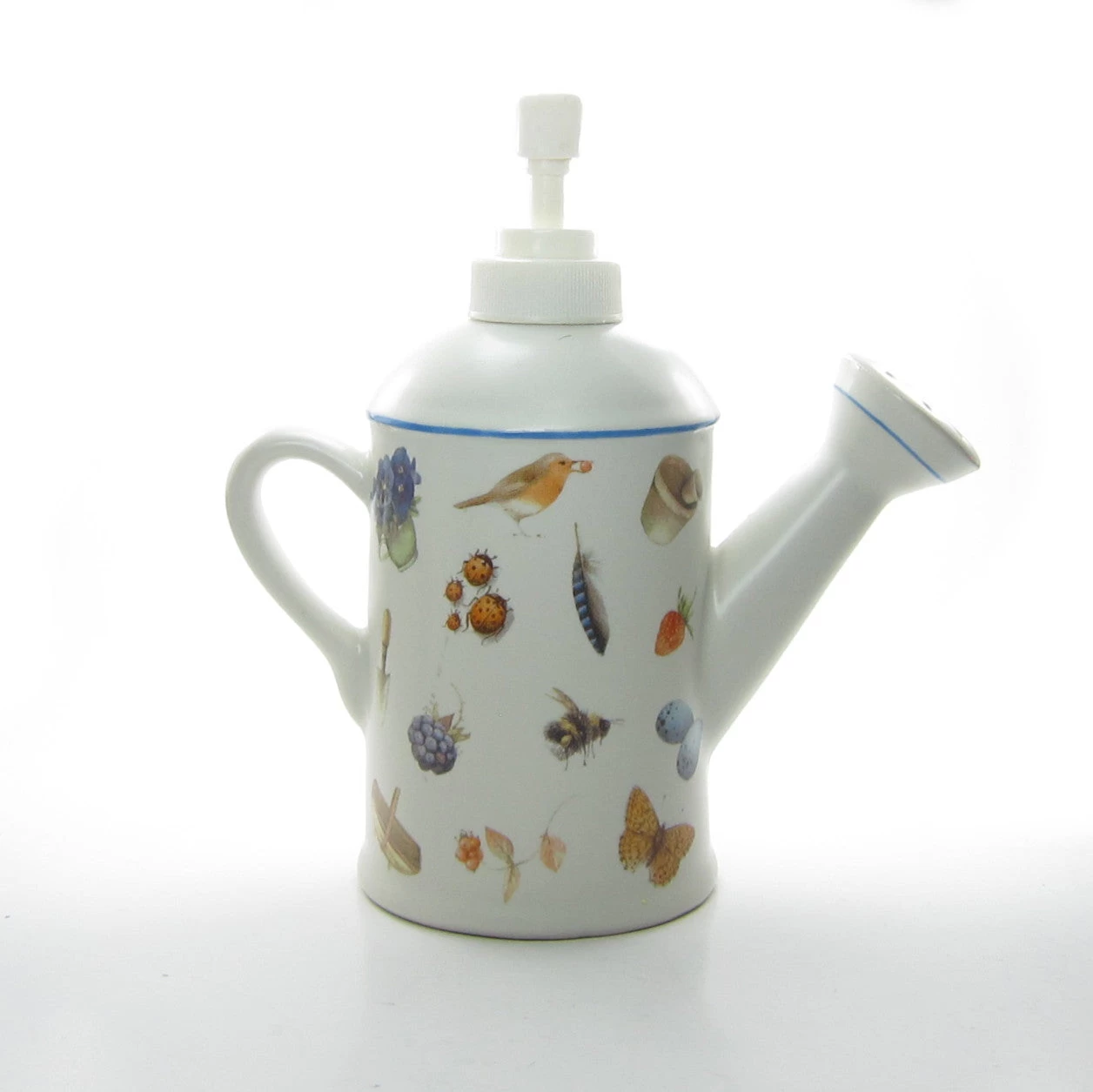 Marjolein Bastin Watering Can Liquid Soap Or Lotion Dispenser With Pump - Blue Stripe 2 Marjolein Bastin Watering Can Liquid Soap Or Lotion Dispenser With Pump - Blue Stripe - Image 2