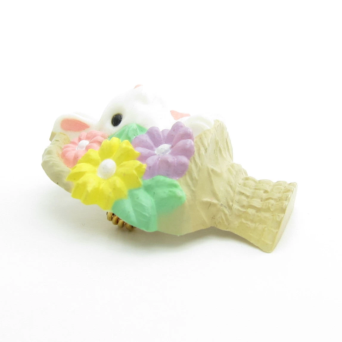 Easter Bunny In Basket With Flowers Pin Vintage 1986 Hallmark Lapel 4 Easter Bunny In Basket With Flowers Pin Vintage 1986 Hallmark Lapel - Image 4