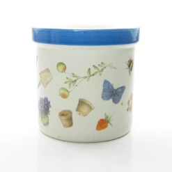 Toy Store -Toy Store Vintage ceramic marjolein bastin crock canister blue band stripe