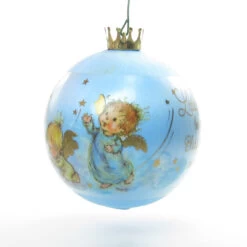A Christmas Prayer Vintage 1984 Hallmark Keepsake Blue Satin Ball Ornament -Toy Store Vintage hallmark keepsake ornament angels christmas prayer