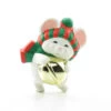 White Mouse With Jingle Bell Hallmark Christmas Lapel Pin