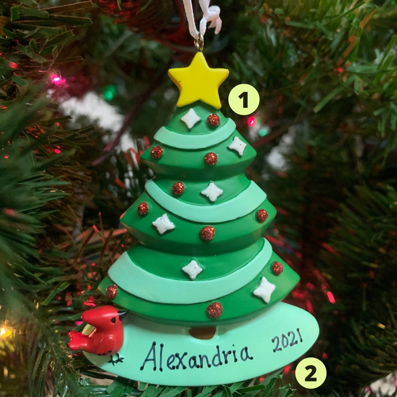 Hallmark 3.85" Christmas Tree Personalized Ornament 1HGO2503 1 Hallmark 3.85" Christmas Tree Personalized Ornament 1HGO2503