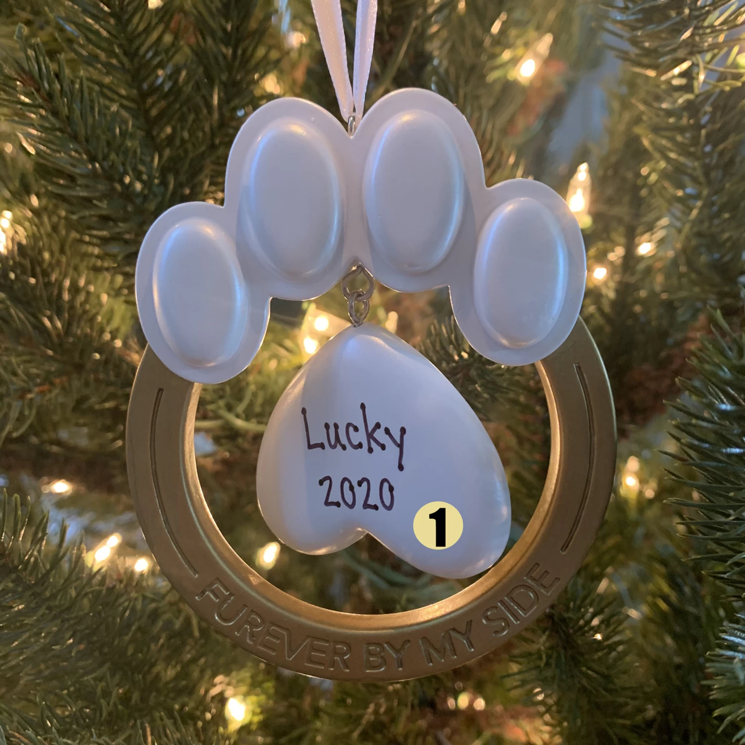 Hallmark 4" Pet Paw Memorial Personalized Christmas Ornament 1HGO2252 1 Hallmark 4" Pet Paw Memorial Personalized Christmas Ornament 1HGO2252