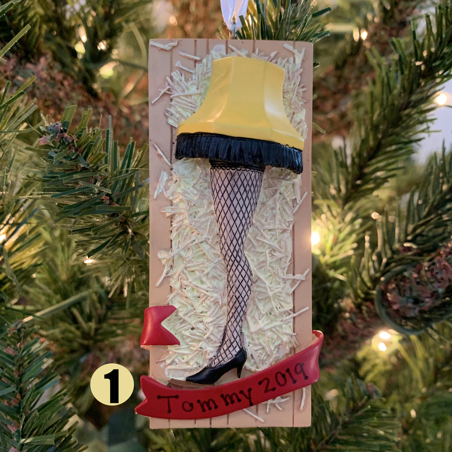 Hallmark 3.75" Leg Lamp Personalized Christmas Ornament 2HCM5413 1 Hallmark 3.75" Leg Lamp Personalized Christmas Ornament 2HCM5413